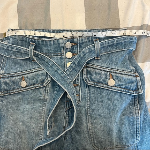 Veronica Beard Rinley Cropped Straight Leg High Rise Jeans Tie Waist size 26 - Picture 9 of 12